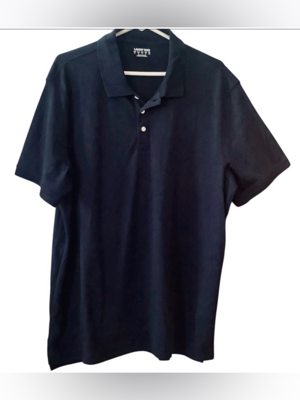ÑWOT Lands' End Men's Navy Polo Shirt - Classic Short Sleeve